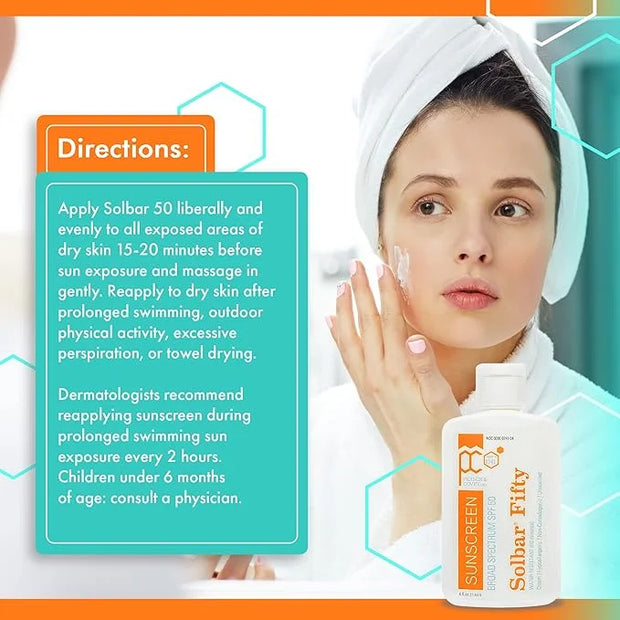 Person & Covey SPF 50 Sunscreen Face & Body Sun Cream - Solbar Fifty Body & Face Sunscreen SPF 50 Broad Spectrum Sunscreen...
