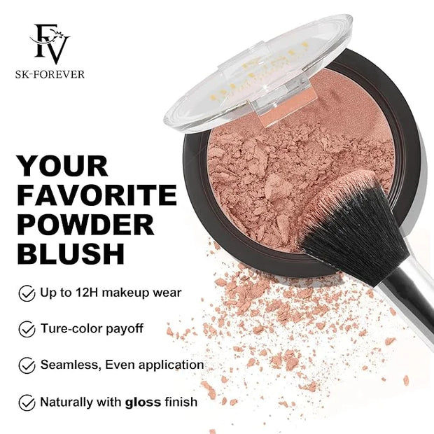 FV Long Lasting Powder Blush - Lightweight, Smooth & Blendable Cheek Makeup, High Buildable Color, Transfer-Resistant Shim...