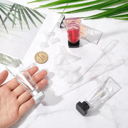 GORGECRAFT 4Pcs 4ml Lip Gloss Tubes Empty Refillable Soft Lipgloss Balm Tubes with Brush Glaze Container with Silver Black...