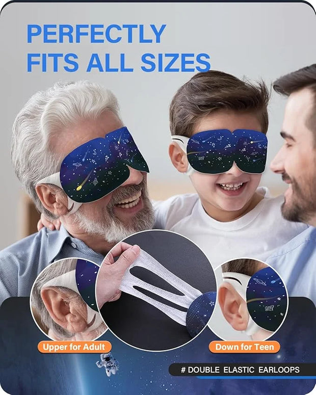 21 Packs Double Earloops Steam Eye Masks for Dry Eyes, Graphene Warm Eye Mask, Heated Eye Mask Reduce Puffiness & Dark Cir...