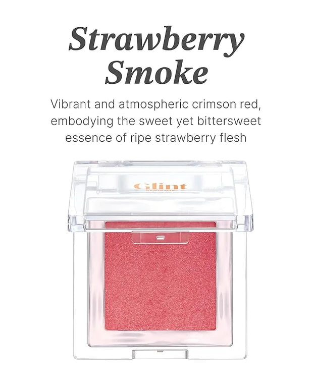 Glint Baked Blush (Strawberry Smoke, 0.08oz) - Long-Lasting, All-Day Face Blush Powder for a Natural Look. Korean Skin Car...