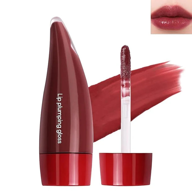 Juicy Lip Plumping Gloss, Tinted Lip Gloss Lip Plumper, Hydrating Moisturizing Lip Tint Stain, Highly Pigmented Shine Glos...