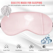 Cooling Eye Mask for Sleeping, Silk Sleep Mask w/Gel Eye Mask, Heated Eye Masks, Blindfold Eye Cover Women Sleeping Mask f...