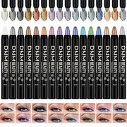 Colorful Shimmer Eye Shadow Stick Glittering Eye Shadow Sticks Set with Retractable and Waterproof Eyeshadow Pencil for Lo...