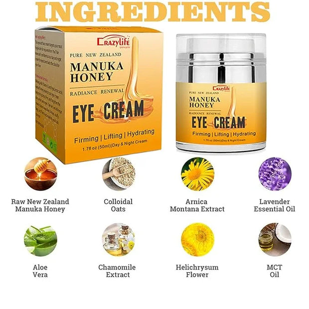 Manuka Honey Eye Cream Anti-aging Eye Cream Anti-wrinkle Under Eye Cream Fades Fine Lines Lifting and Firming Improve Dark...