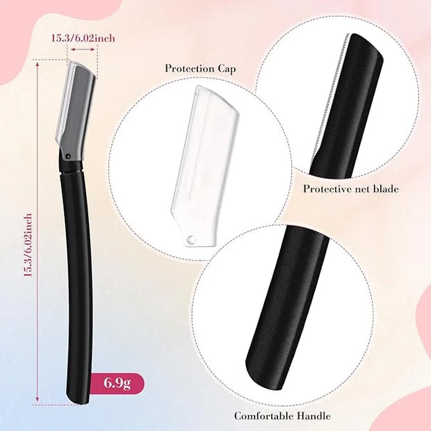 Lasnten 6Pcs Dermaplane Razor Eyebrow Facial Razor for Women Men Single Blade Multipurpose Eyebrow Trimmer Skin Hair Remov...