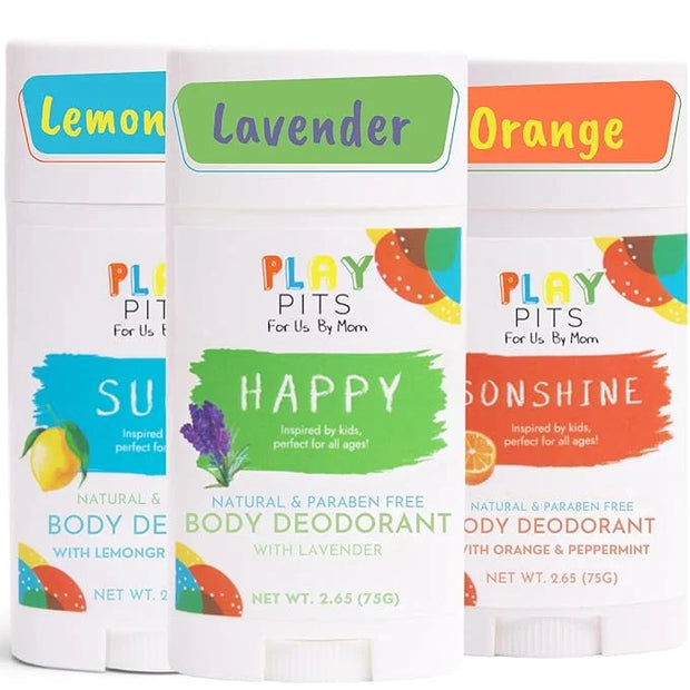 PLAY PITS - Natural Kids Whole Body Deodorant - Safe for Girls & Boys w/Sensitive Skin of All Ages - Clean & Paraben Free ...