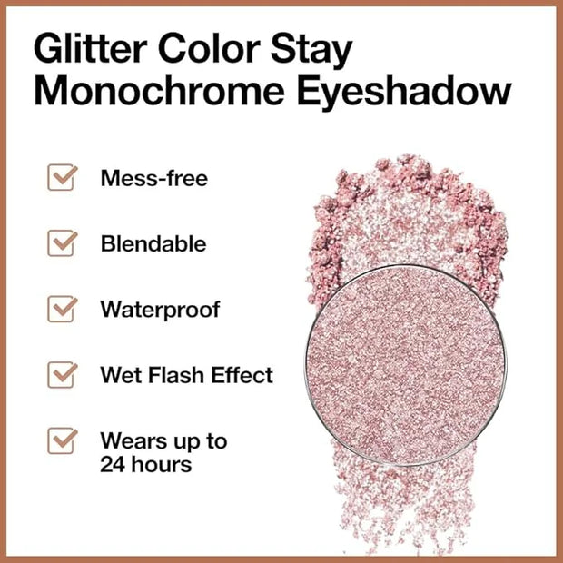 Monochrome Pressed Eyeshadow, Waterproof Neutral Powde Mini Shimmer Rose Gold Pink Eyeshadow, sombras para ojos, Talc, Par...