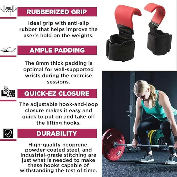 2pcs weight lifting hook help grip hook double - Product Image