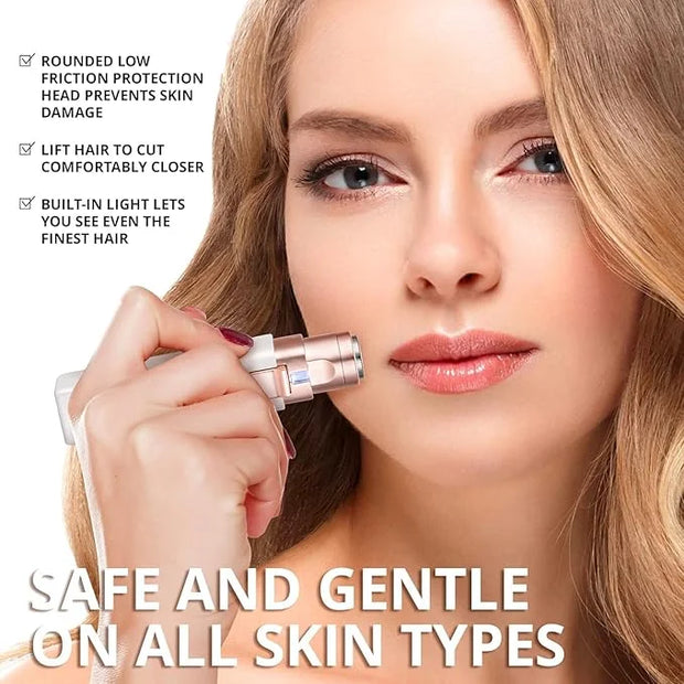 Facial - Eyebrow Hair Remover for Women: Rechargeable 2 in 1 Eyebrow Trimmer and Face Shavers for Women - Painless Electri...
