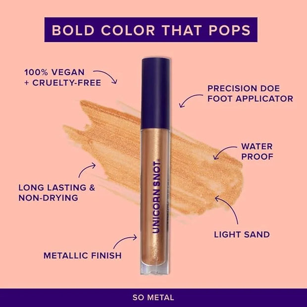UNICORN SNOT Liquid Metal Lip Paint - Metallic Lip Gloss - Non-drying, Long-lasting Liquid Lipstick, Intense Pigment Color...