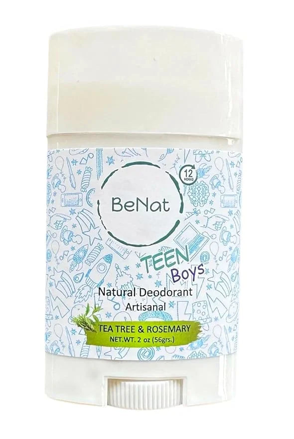 All Natural Deodorant For Teen Boys 100% Natural Aluminum-Free Carcinogen Free Kids Deodorant For Boys Clinically Proven T...