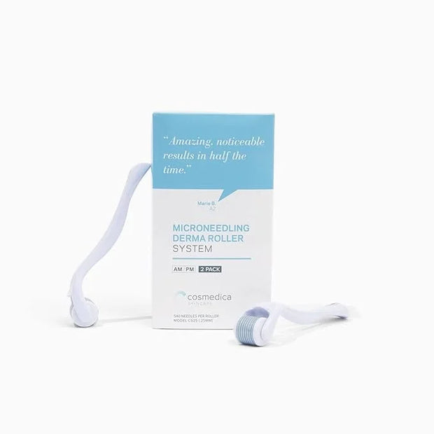 Cosmedica Skincare Facial Serum Trio Set Value for Clear Skin + 2 Microneedling Rollers - Product Image