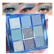 Sapphire Blue Smoky Eye Shadow Palette,Navy Royal Blue Green Goth High Pigment Natural Eyeshadow Palette,Waterproof,Blenda...
