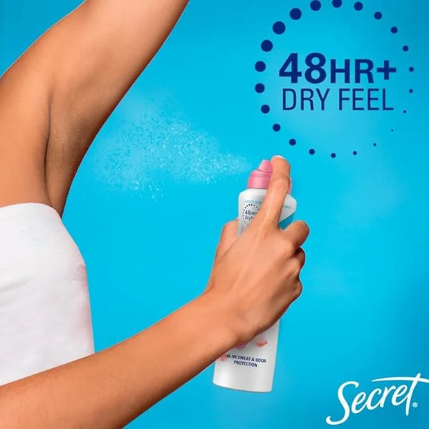 Secret Dry Spray Antiperspirant Deodorant for Women, 48hr Weightless Sweat & Odor Protection, Gentle on Skin, Wild Rose wi...