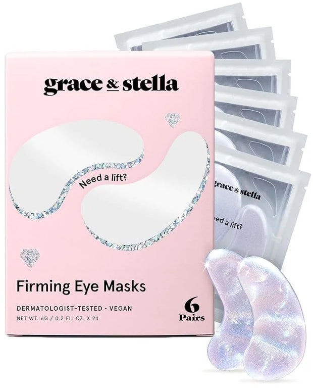grace & stella Under Eye Patches with Peptides & Rice Extract - Firming Eye Masks for Dark Circles and Puffiness - Under E...