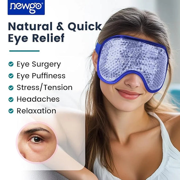 NEWGO Cooling Eye Mask for Puffy Eyes, Cold Eye Mask Eye Ice Pack for After Eyes Surgery, Tension Stress Relief, Itchy Eye...