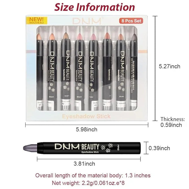 Kaely 8Pcs Cream Eye Shadow Brightener Sticks Set for Eyes,Shimmer Matte Pencil Eyeshadow Applicator Stick Palette,Hallowe...