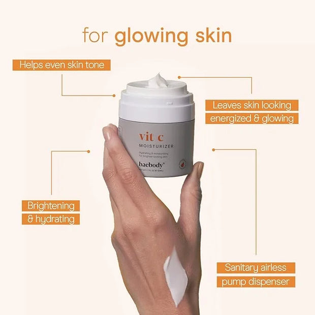 Baebody Made in USA Vitamin C Face Moisturizer - Brightening Vitamin C Cream Moisturizer with Jojoba Oil - Anti Aging and ...