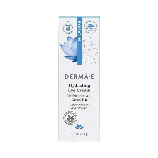 Derma E Hydrating Eye Cream – Firming and Lifting Hyaluronic Acid Treatment - Under Eye and Upper Eyelid Cream Reduces Puf...