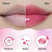 Hydrating Lip Glow Oil, Lip Oil Gloss Transparent Toot Tinted Nourishing Long Lasting Repairing Lightening Lip Lines (RASP...