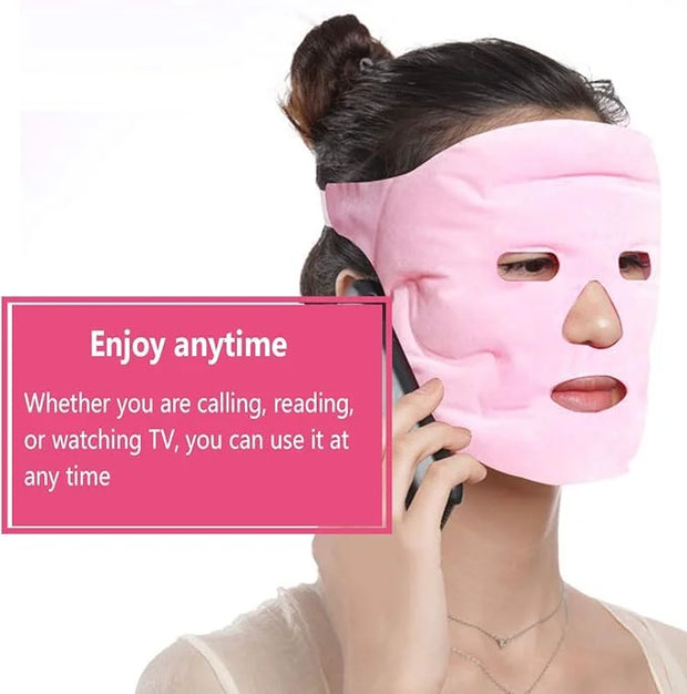 Ice Face Eye Mask for Cold Hot Compress Therapy, Gel Cooling Heat Facial Eye Mask Pack Reusable with Acupoint Massage & To...