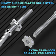 47" EZ Curl Bar Weight Lifting Bar 1-inch Curling 2 Star (300lb Weight - Product Image