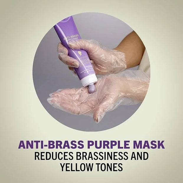 Schwarzkopf Keratin Blonde Anti Brass Purple Mask, 1 Application - Hair Dye Treatment Neutralizes Brassiness and Yellow Un...