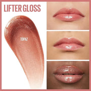 Maybelline Lifter Gloss, Hydrating Lip Gloss with Hyaluronic Acid, High Shine for Plumper Looking Lips, Topaz, Terracotta ...