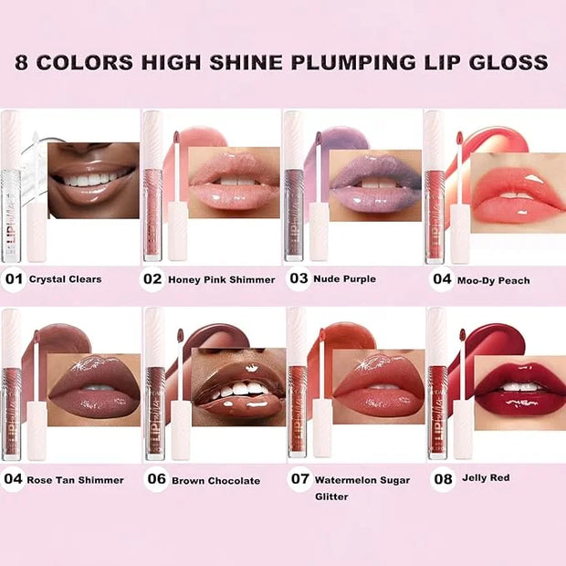 ﻿Rose Tan lip plumper gloss Tinted Glitter Lipgloss Lip Oil Teens Moisturizing Lipstick Lip Balm High Shine And Vegan Plum...