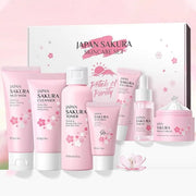 Skin Care Set JAPAN-SAKURA Women Beauty Gift Sets Skin Care Kit, Self-Care Skincare Set: Cleanser,Toner,Serum,Cream,Mud Ma...
