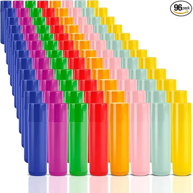 96 Pcs 5g Lip Balm Tubes bulk Plastic Empty Lip Balm Containers Refillable Rotatable Lipstick Tubes DIY Lip Gloss Balm Tub...