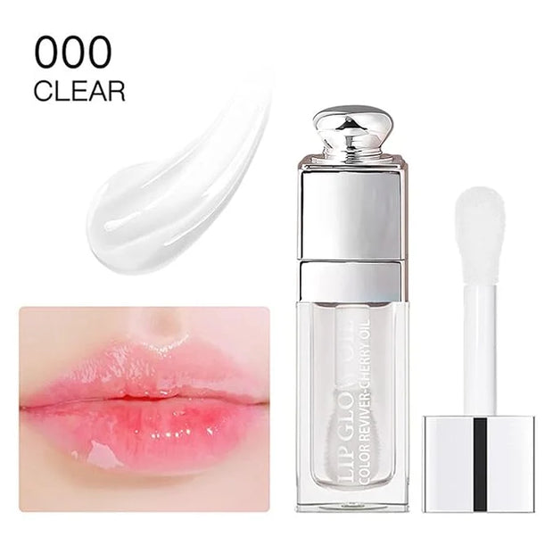 Hydrating Lip Glow Oil-Lip care oil- Lip Oil Tinted for Lip Care and Dry Lips-Prevents Dry Cracked-Non-sticky Big Brush He...