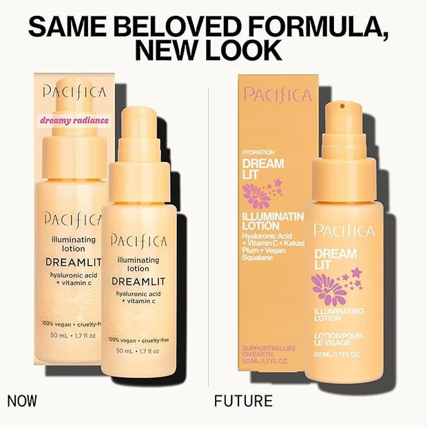 Pacifica Dreamlit Illuminating Facial Lotion – Vitamin C & Niacinamide Brightening Moisturizer for Radiant Glow - Natural ...