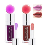 2 Colors Hydrating Plumping Lip Glow Oil,Moisturizing Lip Oil Gloss Transparent Glossy Lip Gloss Primer Lip Tint for Lip C...