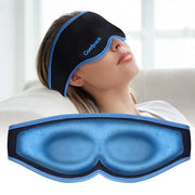 3D Cooling Sleep Mask, Gel Sleep Eye Mask with Hot & Cold Compress Therapy, Zero Eye Pressure Blackout Night Blindfold, So...