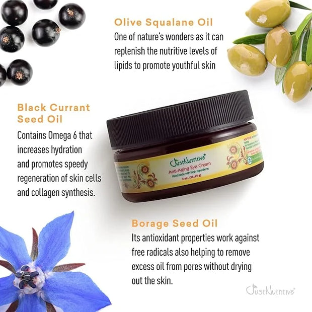 Just Nutritive Anti-Aging Eye Cream | Nutritive Ingredients | Under Eye Wrinkle Treatment | Crows Feet Eye Cream | Best An...