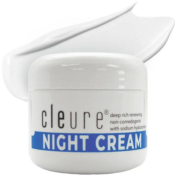 Cleure Hyaluronic Acid & Shea Butter Anti-Aging Night Cream for Sensitive Skin, Gluten, Salicylate, Paraben & Fragrance Fr...