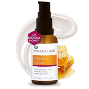 Vitamin C Serum for Face and Neck with Hyaluronic Acid, Manuka Honey & Sweet Almond Oil | Plant Based Formula | Carefully ...