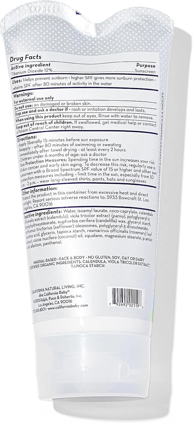 California Baby Super Sensitive Sunscreen + Natural Bug Spray | 2.9oz Unscented SPF 30+ Mineral Sunscreen + 6.5oz Natural ...