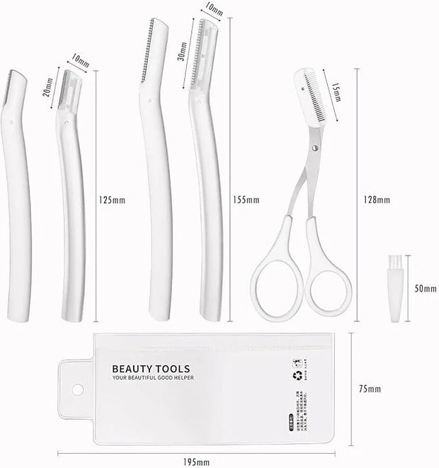 Dermaplaning Tool Set – Facial Razor for Women & Men with Eyebrow Trimmer – Exfoliating Facial Shaver for Peach Fuzz Remov...