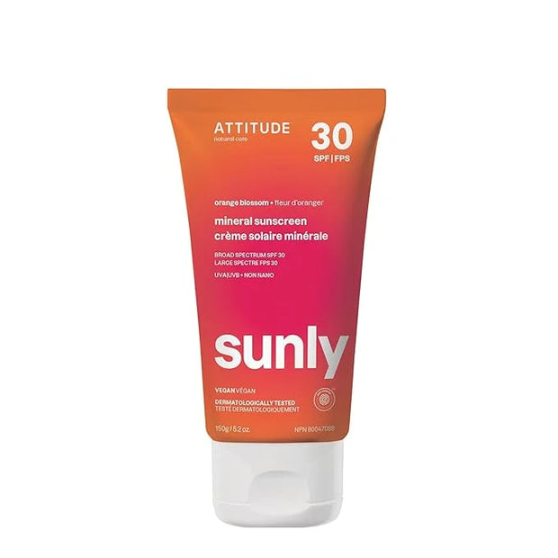 ATTITUDE Mineral Sunscreen with Zinc Oxide, SPF 30, EWG Verified, Broad Spectrum UVA/UVB Protection, Dermatologically Test...