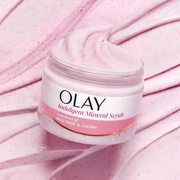 Olay Body Indulgent Mineral Scrub, Skin Exfoliating & Massaging Pearls, Nourishing Soft & Gentle Formula, Renewing BHA, Vi...