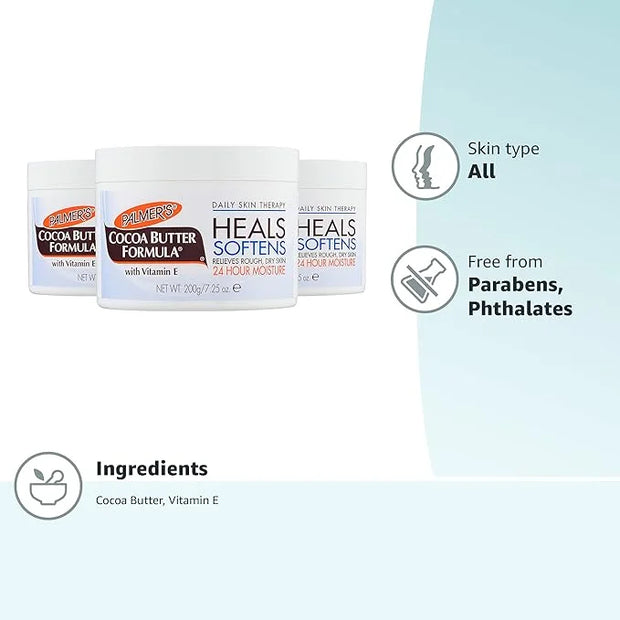 Palmer's Cocoa Butter Formula Daily Skin Therapy Solid Lotion, 7.5 Oz (Pack of 3) Intensive Body Moisturizer with Vitamin ...