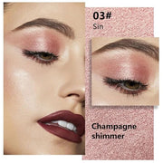 Kaely Pressed Single Eyeshadow Makeup, Champagne Shimmer Highly Pigmented Monochrome Eye Shadow Palette, Waterproof Neutra...