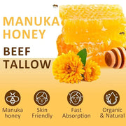 Beef Tallow, Beef Tallow for Skin, Tallow Face Moisturizer, Honey-Flavoured Whipped Tallow Face Cream Moisturizer Beef Tal...