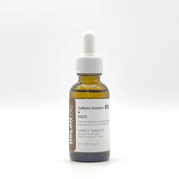ROLANYIN Caffeine Solution 5% + EGCG Eye Serum for Puffiness Reduction Dark Circle Treatment Hydrating Firming and Soothin...