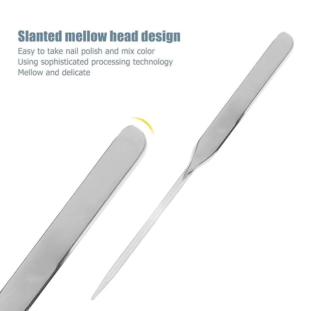 Makeup Spatula,Liquid Foundation Spatula, Stainless Steel Ergonomic Nail