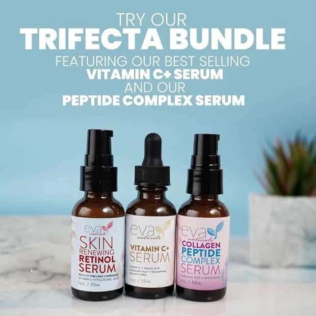 Eva Naturals Facelift in a Bottle - 3-in-1 Anti-Aging Set with Retinol Serum, Vitamin C Serum and Eye Gel - Formulated to ...