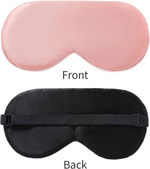 2-Pack 100% Real Natural Silk Eye Mask, Silk Sleeping Mask, Shade Puffy Eye Gift with Adjustable Straps, Sleep Eye Mask, S...